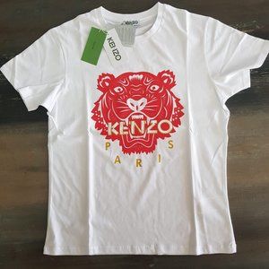 Kenzo Tiger Printed White T-Shirt